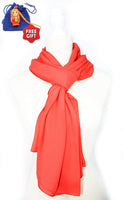 Elegant Plain Crepe Shawl/Scarf - Pomegranate Flower (Turkish Made)