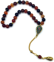 -Orient Collection-Prayer Beads-Worry Beads-Tesbih-Tasbih-Tasbeeh-Misbaha-Masbaha-Subha-Rosary (Red Agate Stone (10 mm-33 Beads)