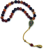 -Orient Collection-Prayer Beads-Worry Beads-Tesbih-Tasbih-Tasbeeh-Misbaha-Masbaha-Subha-Rosary (Red Agate Stone (10 mm-33 Beads)