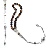 ALBATROSART -Passion Collection- (8 mm - 33 Beads) Worry Beads-Prayer Beads-Tesbih-Tasbih-Tasbeeh-Misbaha-Masbaha-Subha-Sebha-Sibha-Rosary (Coffee Agate Stone)