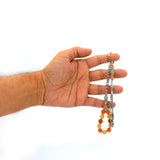 Yellow Jade Worry Beads & Keychain Together -Stress Worry Beads - Tesbih-Tasbih (ETHNIC WALLET GIFT)