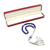 Natural Lapis Lazuli Stone Prayer Beads-Tesbih-Tasbih-Tasbeeh-Misbaha-Masbaha-Subha-Rosary (8 mm 33 beads)