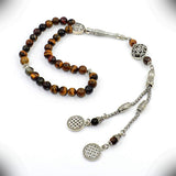 NEW MODELS (8 mm-33 beads) Tesbih-Tasbih-Masbaha-Worry Beads-Prayer Beads (Tiger Eye Stone)