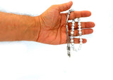 Synthetic White Turquoise Stone Worry Beads - Prayer Beads - Tesbih - Tasbih - Misbaha - Subha (8 mm-33 beads)