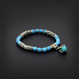 New Style Eagle Clawed Turquoise Bracelet -6 mm Beads- (Ethnic Wallet Gift)