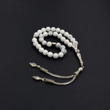 Synthetic White Turquoise Stone Worry Beads - Prayer Beads - Tesbih - Tasbih - Misbaha - Subha (8 mm-33 beads)