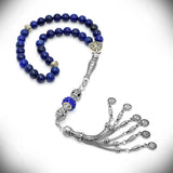 Natural Lapis Lazuli Stone Prayer Beads-Tesbih-Tasbih-Tasbeeh-Misbaha-Masbaha-Subha-Rosary (8 mm 33 beads)