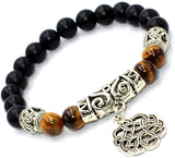 Celtic Pattern Onyx/Tiger Eye Bracelet (Ethnic Wallet Gift)