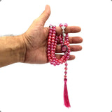 Brilliance Collection: Worry Beads-Prayer Beads-Tesbih-Tasbih-Tasbeeh-Misbaha-Masbaha-Subha-Sebha-Sibha-Rosary (Syntetic Pink Pearl Beads -8mm-99 Beads)