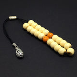 Greek KOMBOLOI Series Worry Beads Begleri Pony Anxiety Beads Rosary Relaxation Stress Relief  (Cream Resin Drum -13X9 mm- 19 Big Beads)