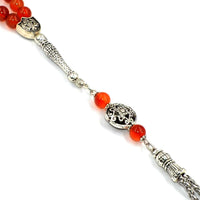 Red Agate Stone Prayer Beads - Tesbih - Tasbih - Tasbeeh - Misbaha - Masbaha (8 mm-33 beads)