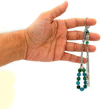 Chrysocolla Worry Beads & Keychain Together-Stress Worry Beads-Tesbih-Key Chain - FREE GIFT POUCH