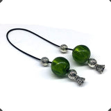 ALBATROSART Design - Greek KOMBOLOI Series- Worry Beads Begleri Pony Anxiety Beads Rosary Relaxation Stress Relief (Green Lampwork Round Glass Beads -16 mm-)