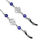 Eyeglass Chains Elegant Eyewear Retainer Beaded Eyeglass Strap Holder Natural Stone Beaded Eyewear Retainer (Evil Eye Design)