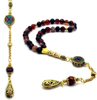 -Orient Collection-Prayer Beads-Worry Beads-Tesbih-Tasbih-Tasbeeh-Misbaha-Masbaha-Subha-Rosary (Red Agate Stone (8 mm-33 Beads))