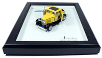 Ford 3 Window Coupe 1932 Yellow Framed Miniature Classic Automobile 3D (Diecast Model Cars 1/32)