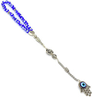 Handmade Special Evil Eye Beaded Collection Worry Beads - Prayer Beads (8 mm-33 Beads) Tesbih-Tasbih-Tasbeeh-Misbaha-Masbaha-Subha-Rosary (Evil Eye - Hamsa)