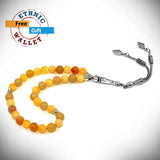 Yellow Jade Stone Prayer Beads - Tesbih - Tasbih - Tasbeeh - Misbaha - Subha (8 mm -33 beads)