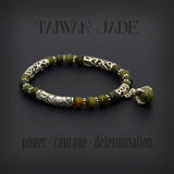 New Style Eagle Clawed Taiwan Jade Bracelet -6 mm- (Ethnic Wallet Gift)