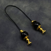 ALBATROSART Design - Greek KOMBOLOI Series Worry Beads Begleri Pony Anxiety Beads Rosary Relaxation Stress Relief  (BEGLERİ - Black Acrylic -16mm- Beads)