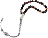 ALBATROSART -Passion Collection- (8 mm - 33 Beads) Worry Beads-Prayer Beads-Tesbih-Tasbih-Tasbeeh-Misbaha-Masbaha-Subha-Sebha-Sibha-Rosary (Coffee Agate Stone)