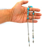 Synthetic Turquoise Beads Zaza Stress Worry Beads - Zaza Tesbih-Tasbih-Tasbeeh-Misbaha- Free Gift Box