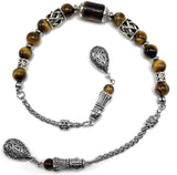 -Zaza Collection- Zaza Stress Worry Beads-Prayer Beads-Tesbih-Tasbih-Tasbeeh-Misbaha-Masbaha-Subha-Rosary (Tiger Eye Stone Zaza and Tiger Eye Stone Bracelet)