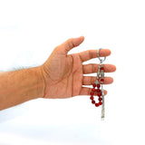 Red Agate Stone Worry Beads & Keychain Together -Stress Worry Beads-Tesbih-Tasbih ETHNIC WALLET GIFT