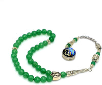 SPECIAL ALLAH-MOHAMMED TASSELS SERIES (Green Aventurine Stone - 1) Prayer Beads (8 mm-33 beads)