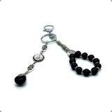 Allah Patterned Handmade Keychain & Rosary Collection- Key Chain-Car Key Chain-Handbags Holder-Worry Beads-Prayer Beads-Tesbih-Tasbih-Tasbeeh-Masbaha (10 mm-Black Beads)