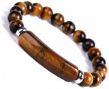 ALBATROSART Design - Greek KOMBOLOI Series- Worry Beads Begleri Pony Anxiety Beads Rosary Relaxation Stress Relief (Tiger Eye Stone and Tiger Eye Bracelet -8 mm -21 Beads)