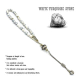 FANTASTIC EAGLE CLAW SERIES Synthetic White Turquoise Stone Prayer Beads-Tesbih-Tasbih (8 mm-33 beads)