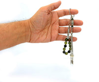 Green Taiwan Jade Worry Beads & Keychain Together -Stress Worry Beads-Tesbih (ETHNIC WALLET GIFT)