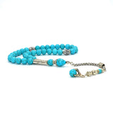 NEW TURQUOISE COLLECTION (33 beads) Worry Beads-Prayer Beads-Tesbih-Tasbih (Blue Synthetic Turquoise -Eagle Claw)