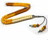 ALBATROSART Special Prayer Beads Series -99 Beads- Tesbih Tasbih Tasbeeh Misbaha Masbaha Subha Sebha Sibha (-Tricolor Big Resin (13x9 mm-99 Beads) Prayer Beads-)