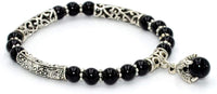 New Style Eagle Clawed Black Onyx Bracelet -6 mm Beads- (Ethnic Wallet Gift)