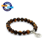 ALBATROSART Elegant New Bracelet Series: Tiger Eye Bracelet with Tree of Life  (Ethnic Wallet Gift)