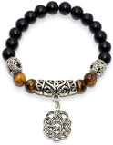 Celtic Pattern Onyx/Tiger Eye Bracelet (Ethnic Wallet Gift)