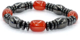 Red Glass Beaded Magnetic Hematite Bracelet