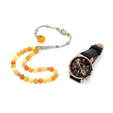 -FREE WATCH GIFT- Yellow Jade Prayer Beads-Tesbih-Tasbih-Tasbeeh-Misbaha-Masbaha (8 mm-33 beads)