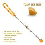 -FREE WATCH GIFT- Yellow Jade Prayer Beads-Tesbih-Tasbih-Tasbeeh-Misbaha-Masbaha (8 mm-33 beads)