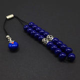 ALBATROSART Design - Greek KOMBOLOI Series Worry Beads Begleri Pony Anxiety Beads Rosary Relaxation Stress Relief (Navy Blue Resin Drum -13X9 mm- 19 Big Beads)