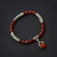 New Style Eagle Clawed Red Agate Bracelet -6 mm beads- (ETHNIC WALLET GIFT)