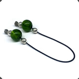 ALBATROSART Design - Greek KOMBOLOI Series- Worry Beads Begleri Pony Anxiety Beads Rosary Relaxation Stress Relief (Green Lampwork Round Glass Beads -16 mm-)