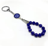 ALBATROSART -Keychain Collection with Allah -Handbag Holders (10mm Diameter Blue Jade Stone)