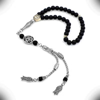 Black Matte Onyx Stone Prayer Beads - Tesbih - Tasbih - Tasbeeh - Misbaha - Masbaha (8 mm-33 beads)