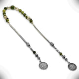 Green Jade Beads Zaza Stress Worry Beads - Zaza Tesbih-Tasbih-Tasbeeh-Misbaha-Rosry Free Gift Box