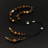 ALBATROSART Design - Greek KOMBOLOI Series- Worry Beads Begleri Pony Anxiety Beads Rosary Relaxation Stress Relief  (Tiger Eye Natural Stone Beads - 10 mm, 19 Beads-)