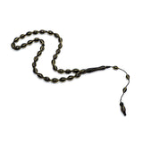 EMBROIDERED KUKA (COCA) SERIES Prayer Beads-Tesbih-Tasbih-Tasbeeh (Gold/Black-13x9 mm 33 bead)