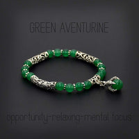 New Style Eagle Clawed Green Aventurine Bracelet -6 mm Beads- (Ethnic Wallet Gift)